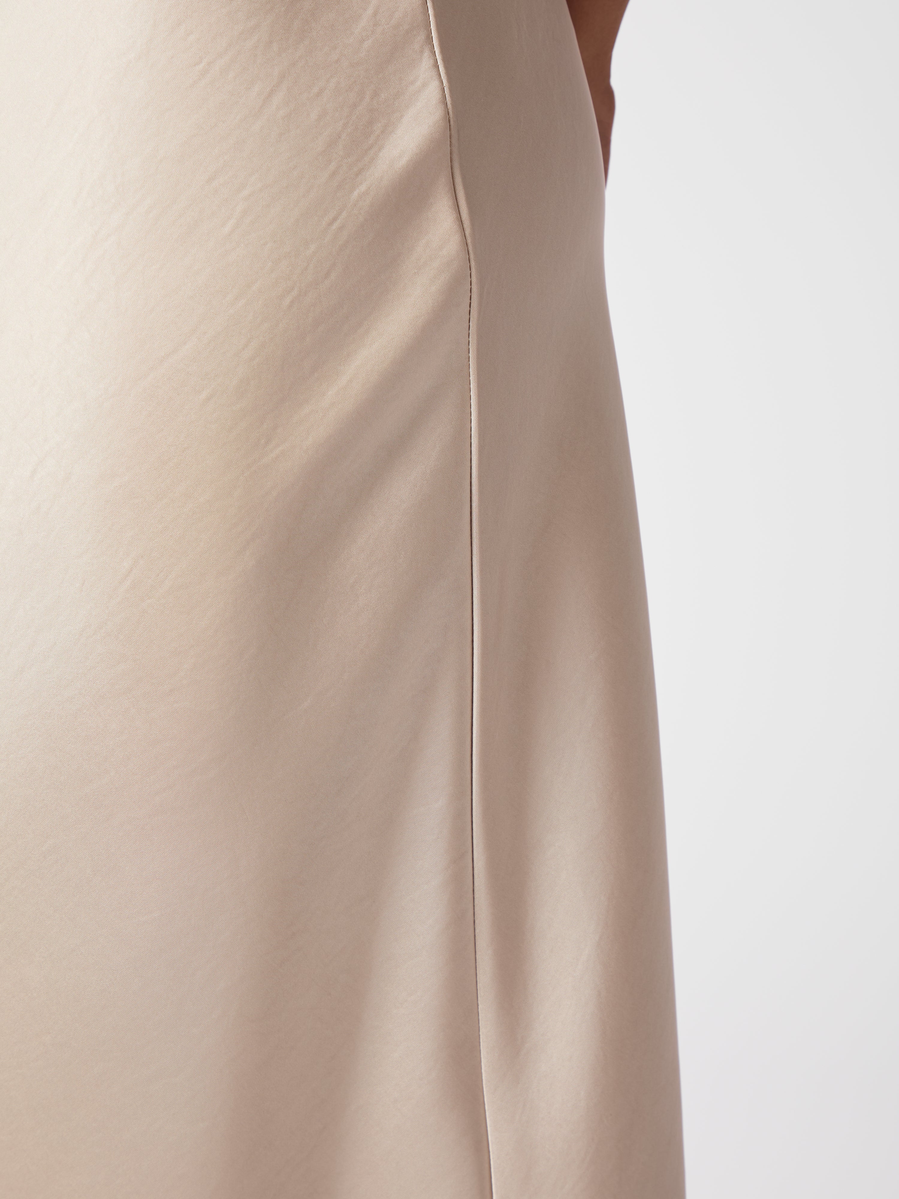 Vicky Heavy satinnederdel - Champagne